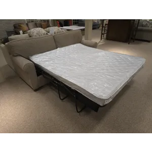 Shannon Fabric Queen Stationary Sofa Sleeper With Two(2 Pillows - Dark Walnut