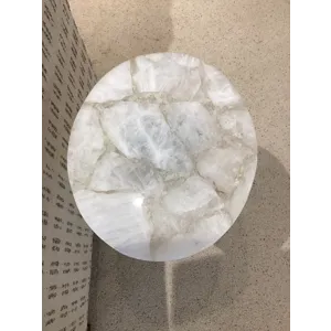 24" Duncan White Quartz Accent Table