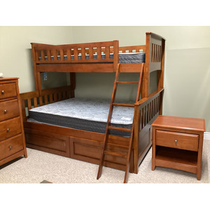 Ginger Twin / Full Bunk in Cherry w/  Storage Drawers