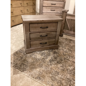 Cool Rustic Nightstand - Stone Grey