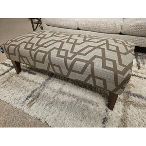 Linette Fabric Bench - Dark Walnut
