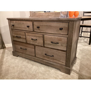 Cool Rustic 7 Drawer Dresser - Stone Grey