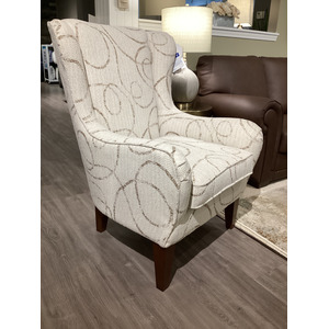 Lorette Fabric Stationary Chair - Dark Walnut