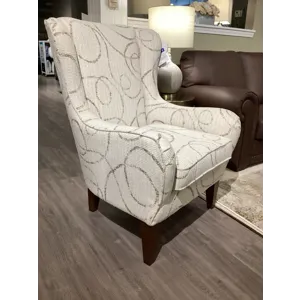 Lorette Fabric Stationary Chair - Dark Walnut