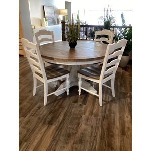 Augusta 5 PC Dining Set - Rustic Brown/White