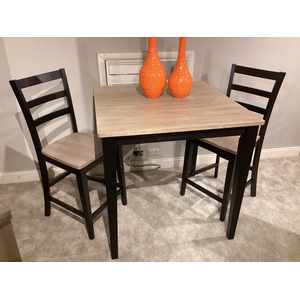 Bay City 3 PC Tall Dining Set - Nature/Ebony