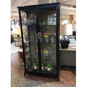 Reading 2 Door Cabinet - Black Finish on Metal Frame w/Clear Glass