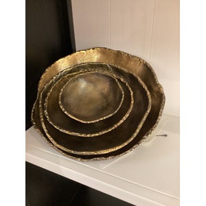 Lucky Coins Metal Wall Decor, Brass s/4