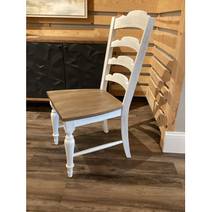 Augusta Ladder Back Side Chair - Rustic Brown/White