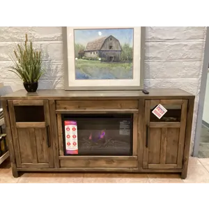 Finnegan 68" Fireplace Console - Sandy Brown
