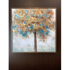 Spring Spruce Hand Embellished Canvas Print with Gold Leaf