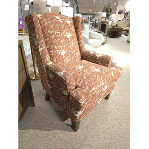Andrea Fabric Stationary Chair - Dark Walnut