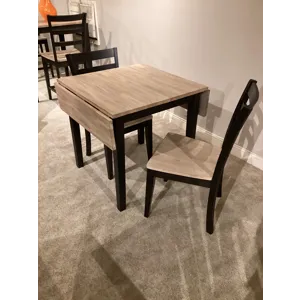 Bay City 3 PC Dining Set - Nature/Ebony