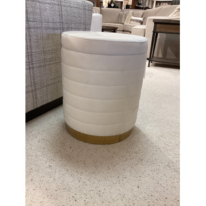 19" Stirling Cream Velvet Storage Stool