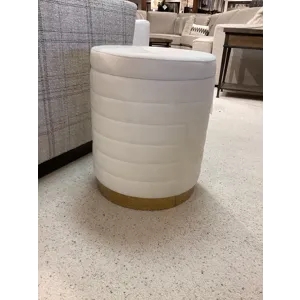 19" Stirling Cream Velvet Storage Stool