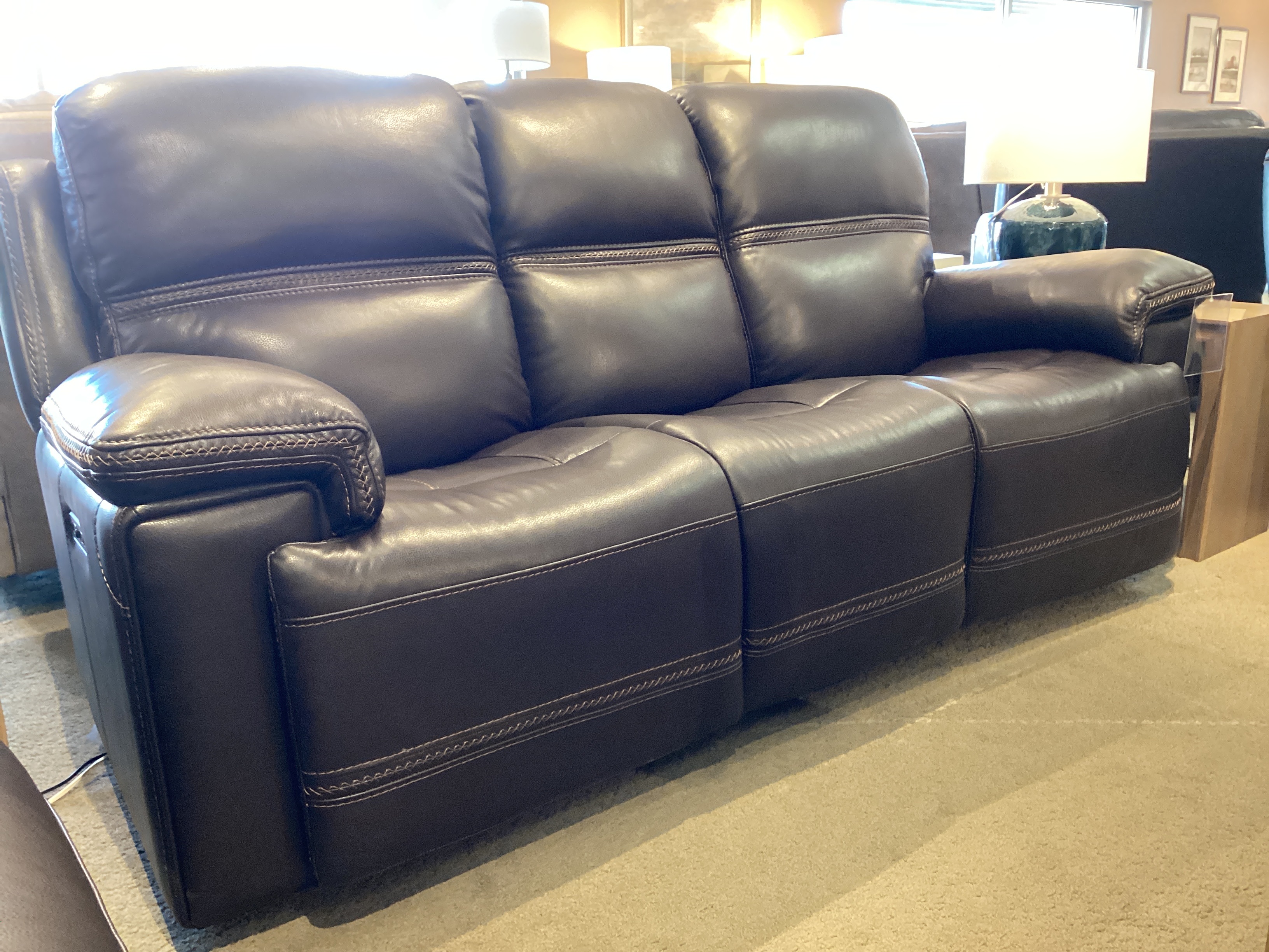 Fenwick Leather Power Reclining Sofa w/ Power Headrests 1659-62PH