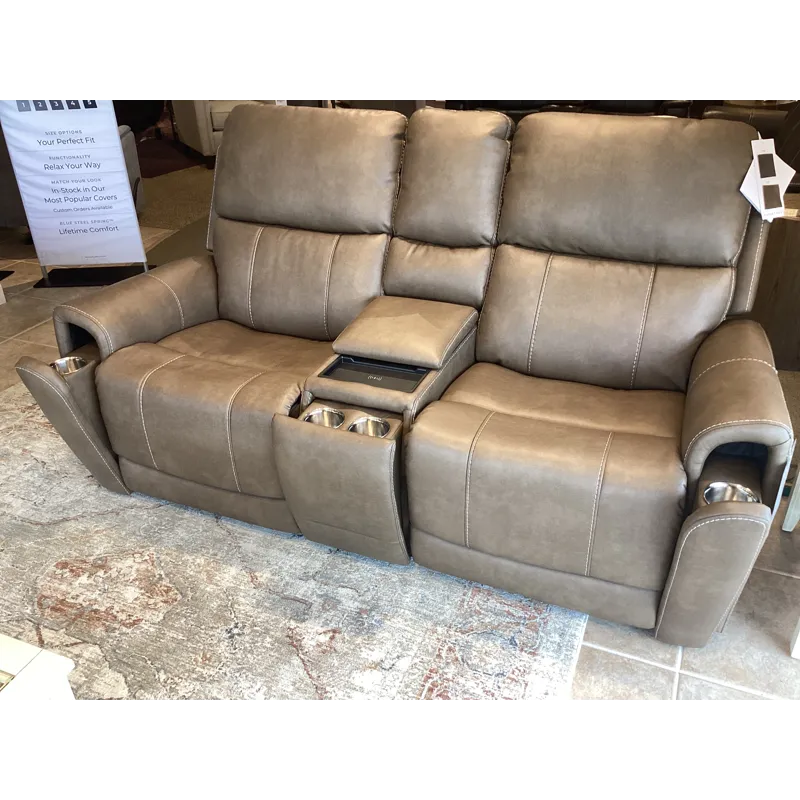 Carter Power Reclining Loveseat with Console & Power Headrests & Lumbar