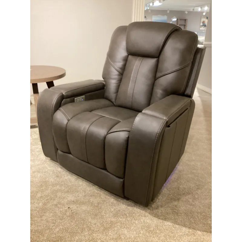 Daniel Triple Power Home Theater Leather Reclining Console Loveseat, Built-in Speakers, Heat and Mas