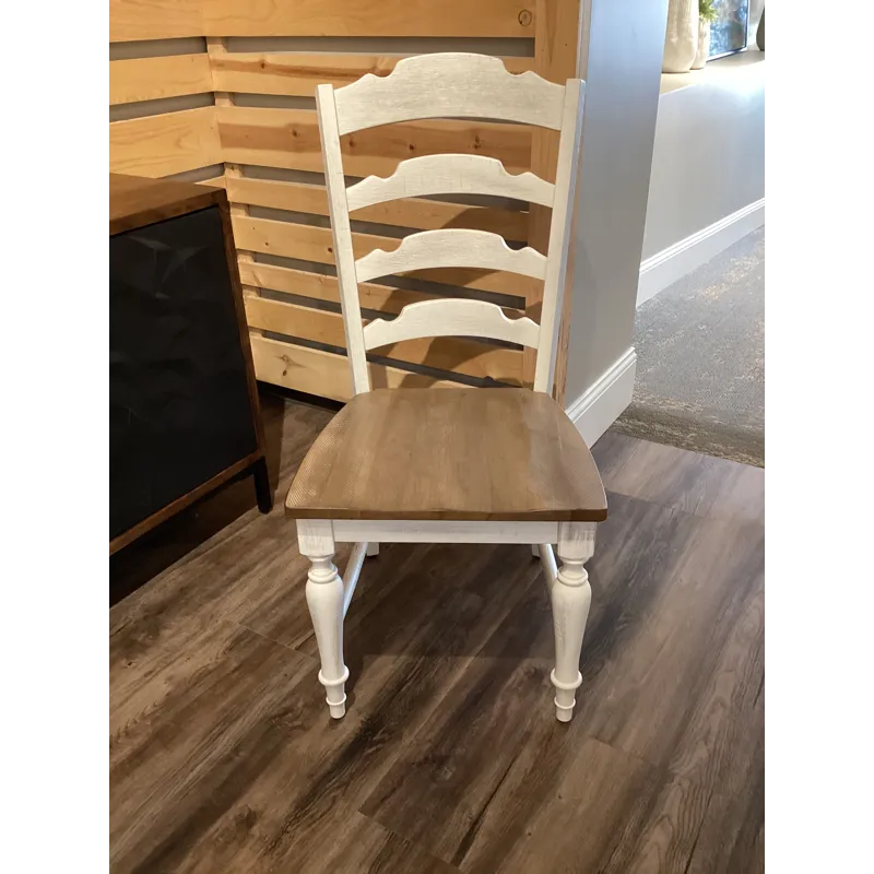 Augusta Ladder Back Side Chair - Rustic Brown/White