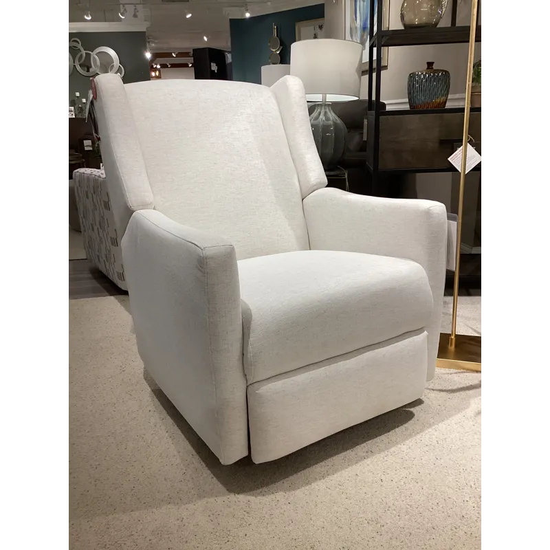 Lillian Fabric Swivel Glider Recliner - Snow