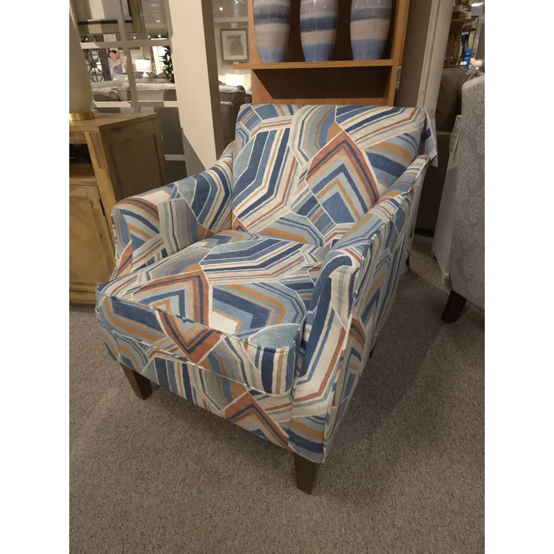 Ashelle Fabric Stationary Chair - Dark Walnut