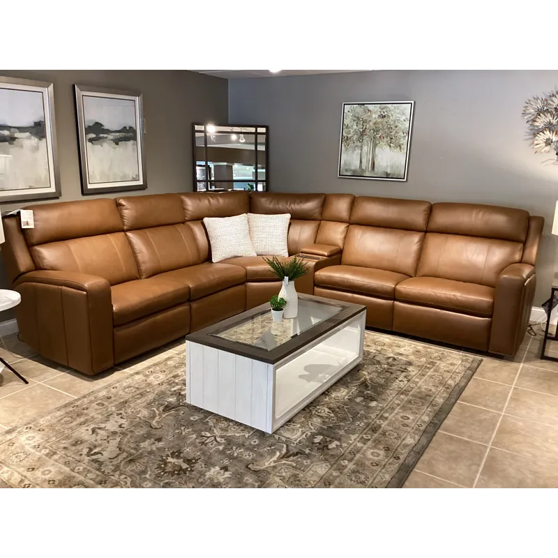 Wyatt Power Reclining Sectional with Power Headrest & Lumbar