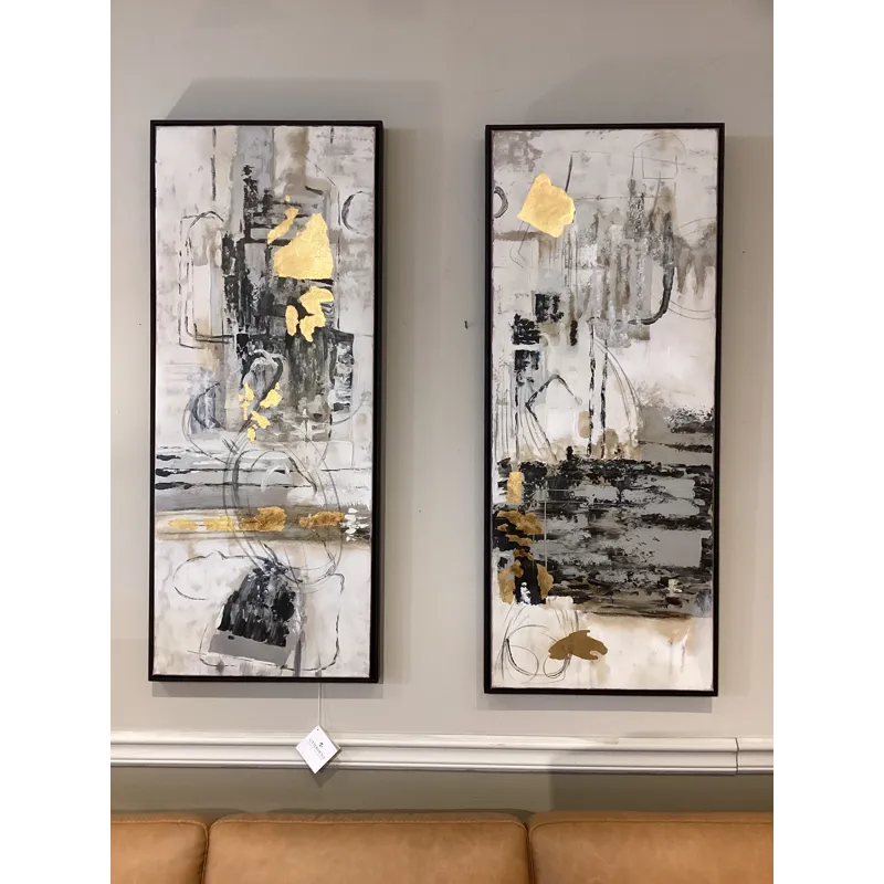 Life Scenes Hand Painted Canvases, S/2