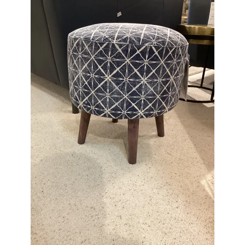 Laurel Round Charcoal Gray Foot Stool Ottoman
