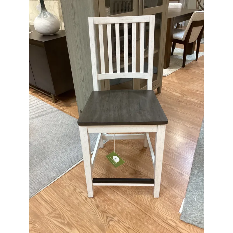 Caraway Counter Height Chair w/ Wood - Aged Ivory