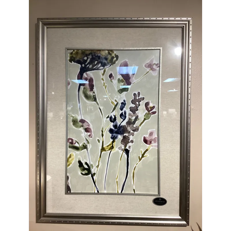 Parchment Flower Field Framed Print S/2