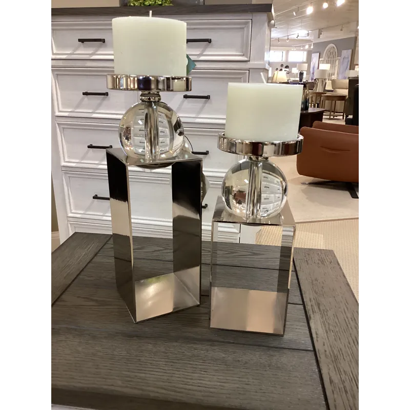 Lucian Nickel Candleholders, Set/2