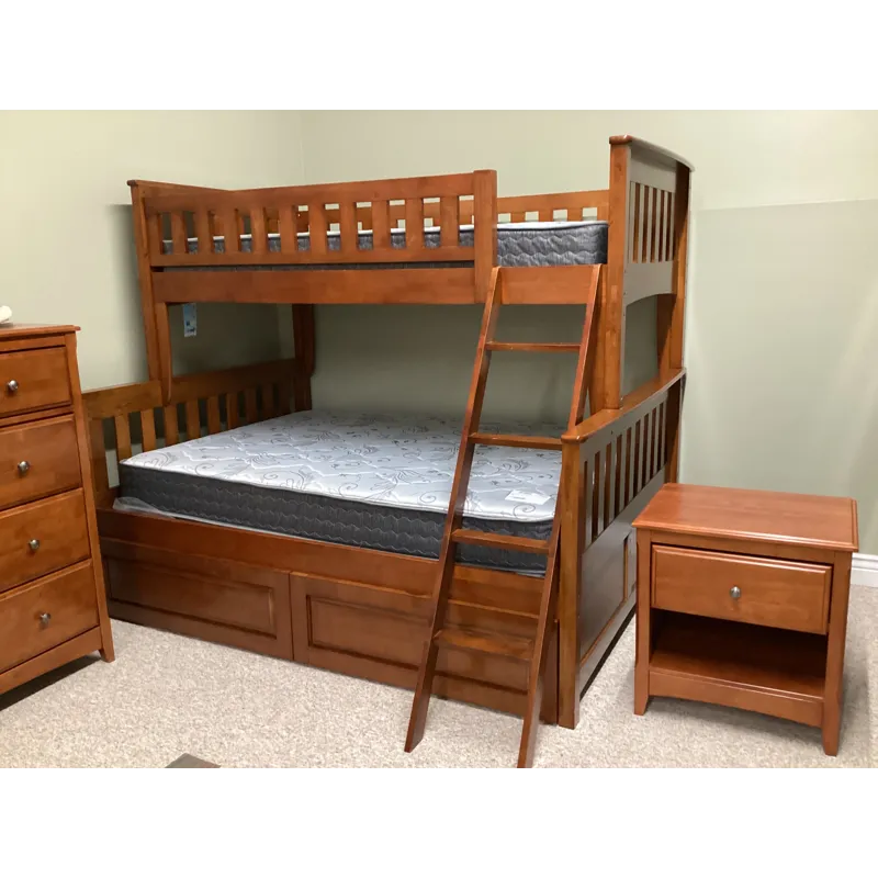 Ginger Twin / Full Bunk in Cherry w/  Storage Drawers