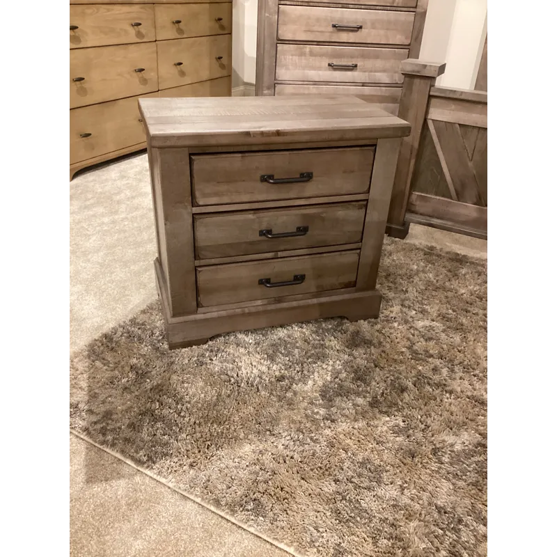 Cool Rustic Nightstand - Stone Grey