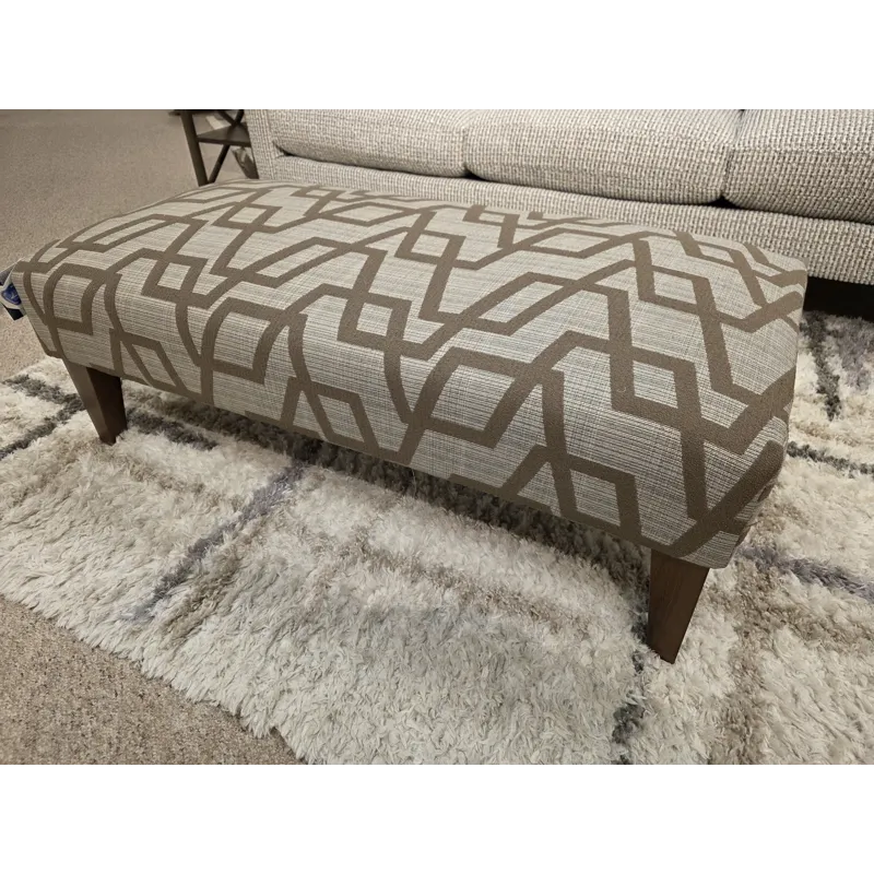 Linette Fabric Bench - Dark Walnut