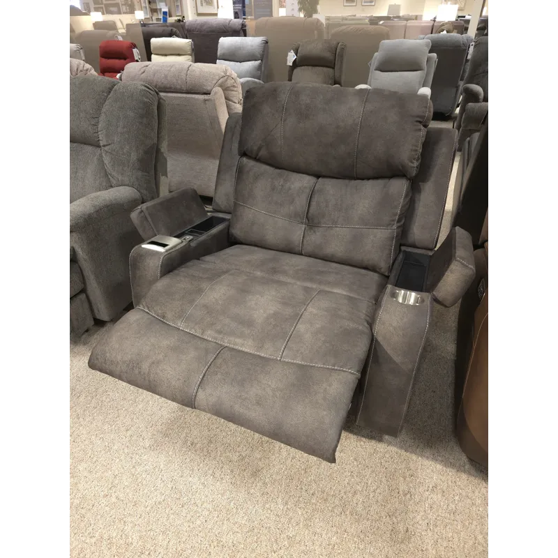 Arlington Fabric Chair &amp; a Half Recliner w/ Power Recline, Dual Storage Arms, Cupholder, Slot Ch