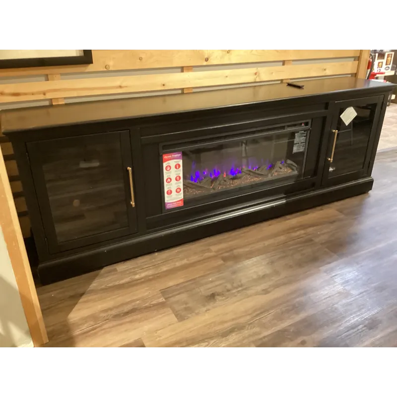 Byron 98" Fireplace Console - Black