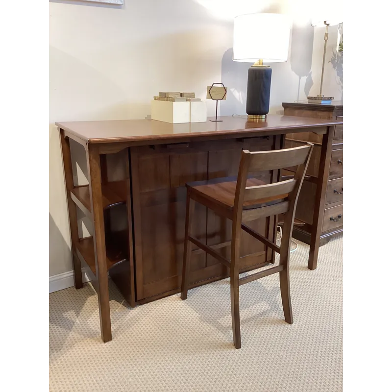 Siesta Desk Bed, Stool, &amp; Mattress - Black Walnut