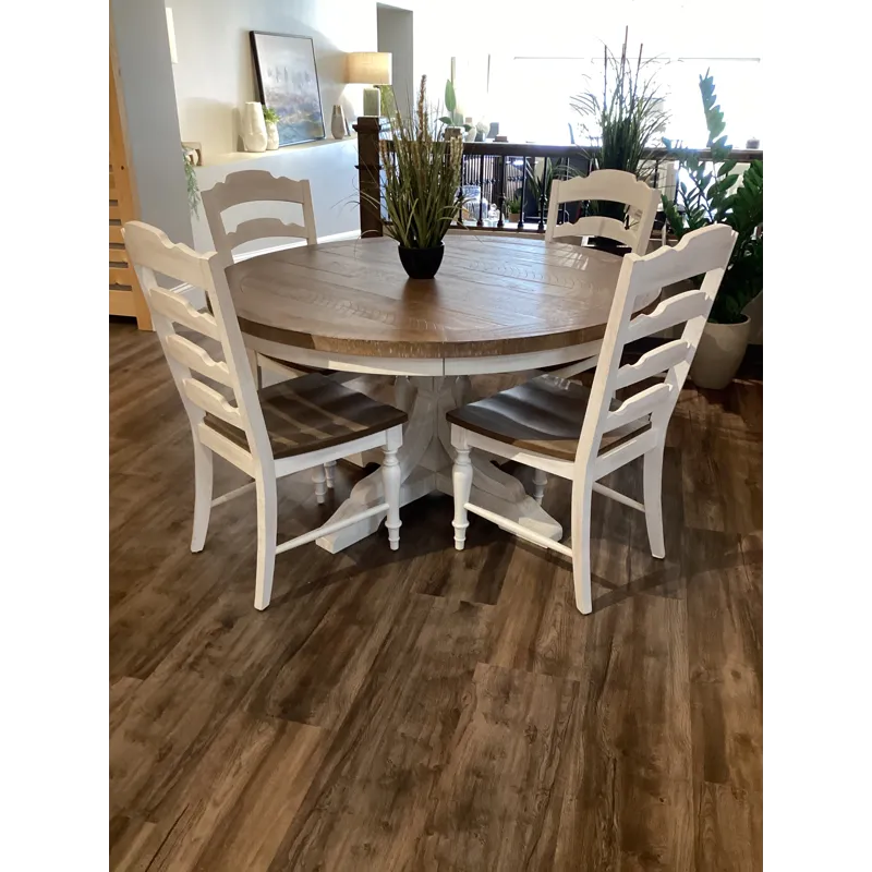 Augusta 5 PC Dining Set - Rustic Brown/White