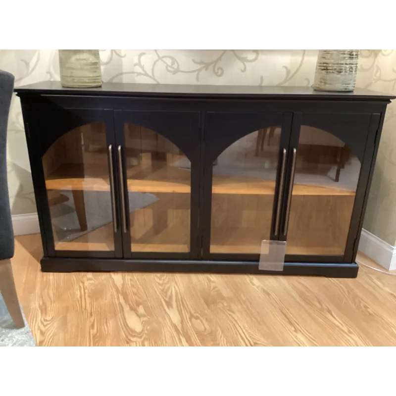 Archdale 65" Gothic Arch Transitional Sideboard Storage Cabinet With Glass Doors