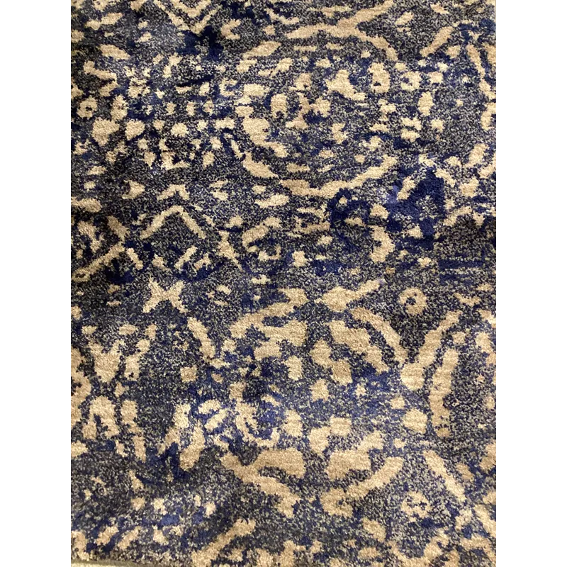 Cos Block Print Ink Blue Area Rug