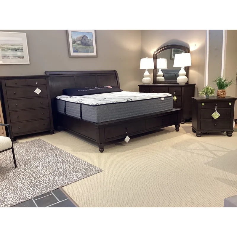 Cambridge 5 PC  Sleigh Storage Bedroom Set - Cracked Pepper