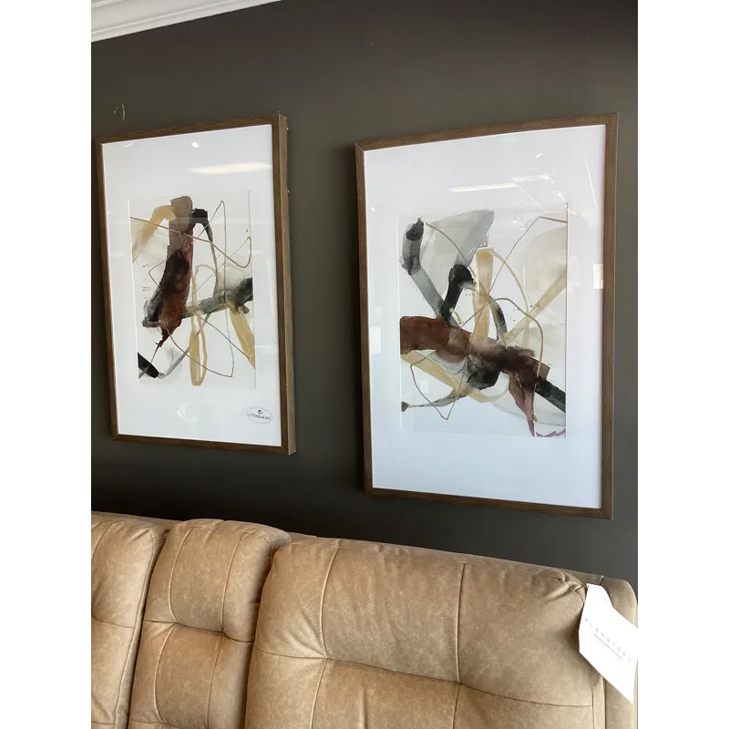 Burgundy Interjection Framed Prints, S/2