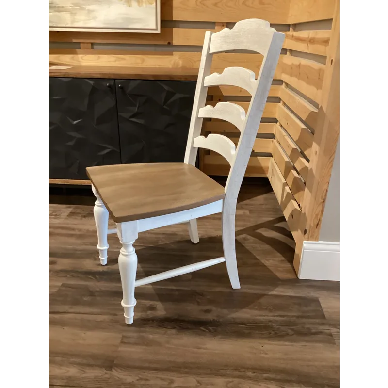 Augusta Ladder Back Side Chair - Rustic Brown/White