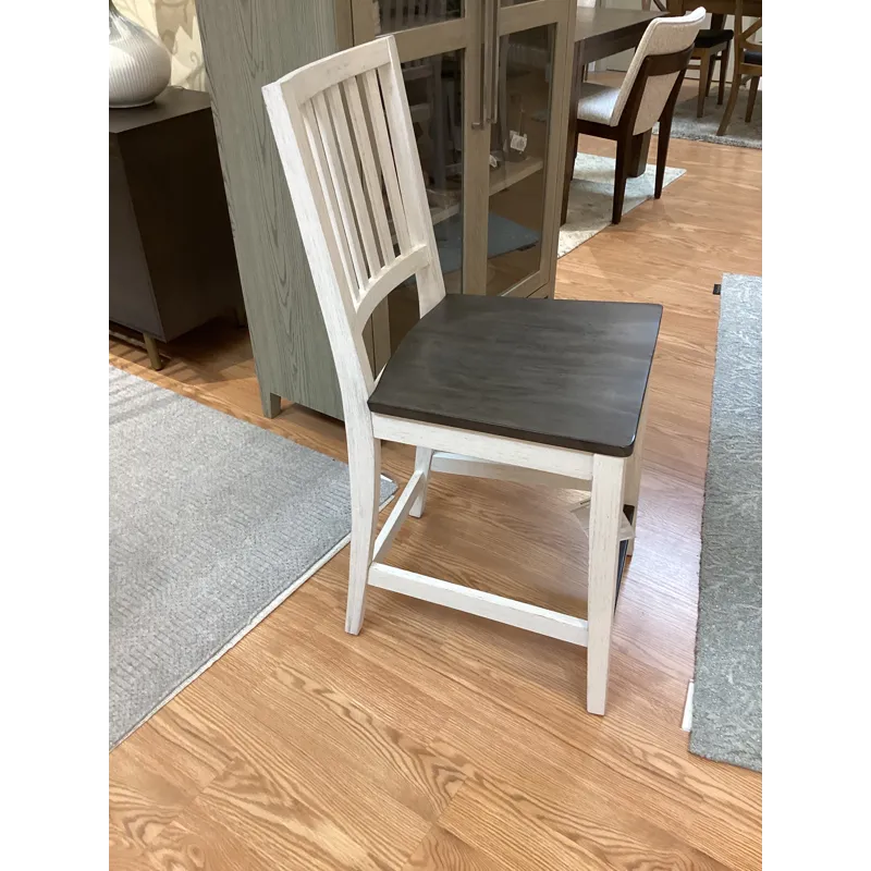 Caraway Counter Height Chair w/ Wood - Aged Ivory