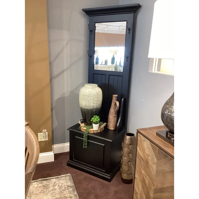 Hall Tree with Blanket Storage - Black