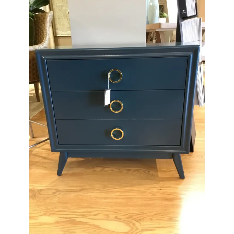 Pomeroy Indigo 3 Drawer Chest With Gold Hardware