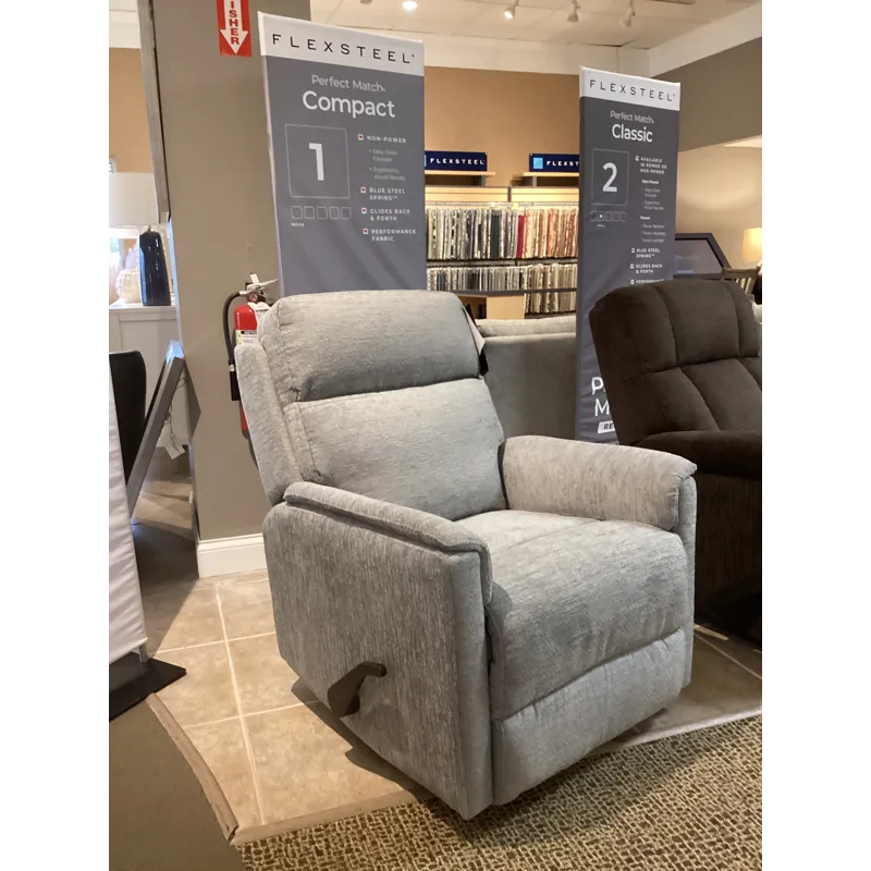 Compact Moon Gray Perfect Match Gliding Recliner