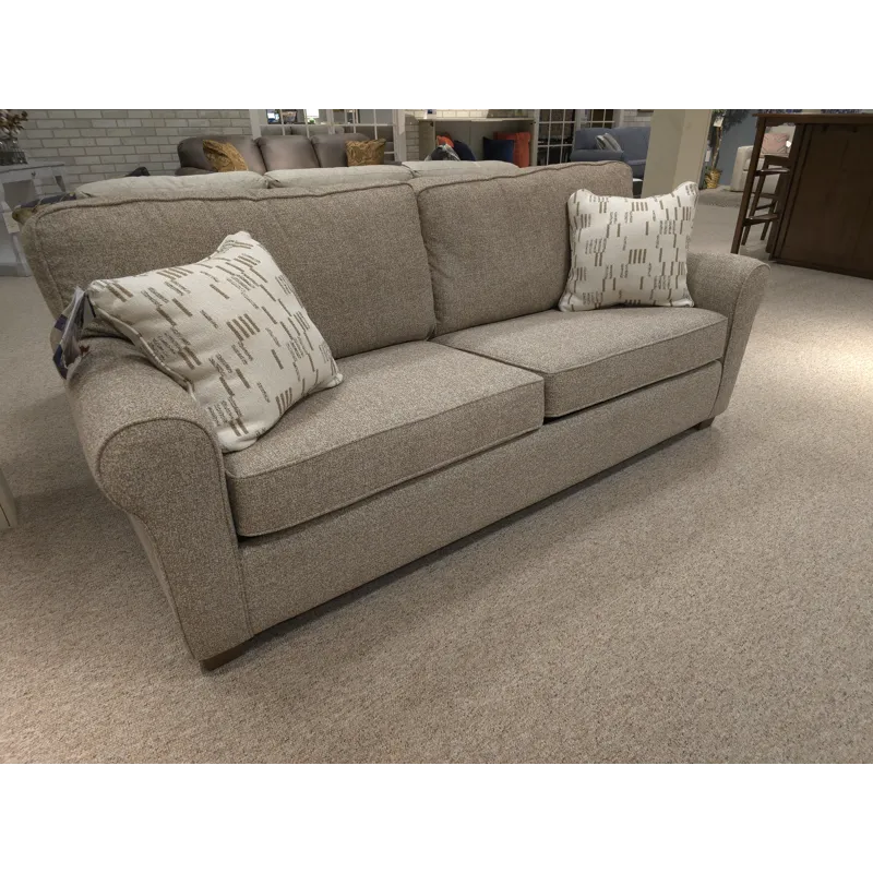 Shannon Fabric Queen Stationary Sofa Sleeper With Two(2 Pillows - Dark Walnut