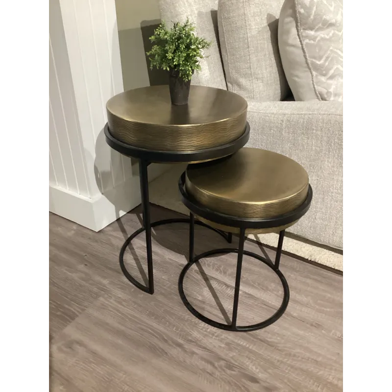 Hudson Textured Brass Nesting Tables