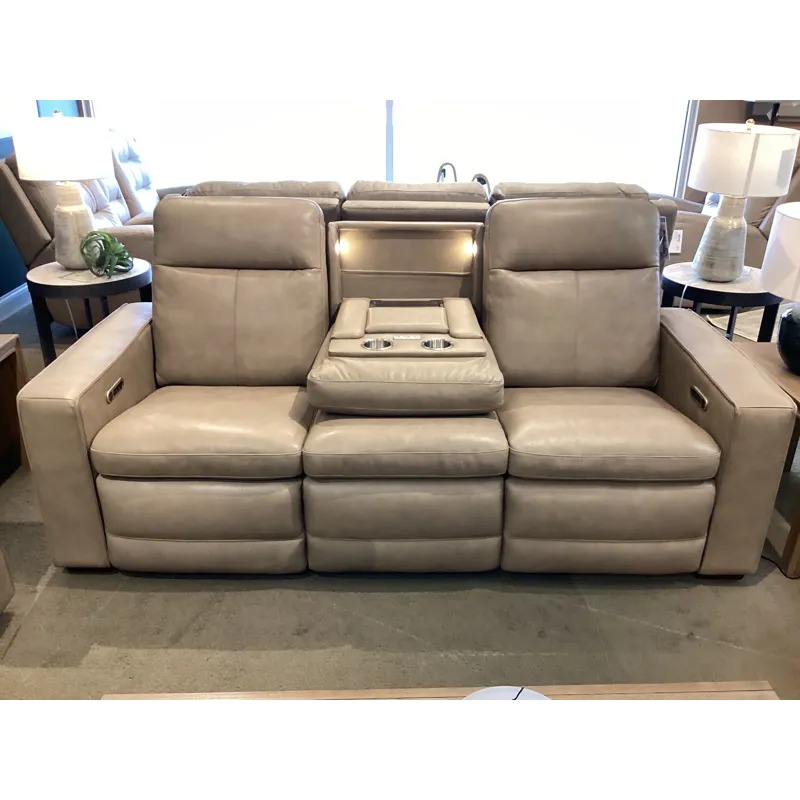 Dutch Power Reclining Sofa with Console, Power Headrest, & Lumbar